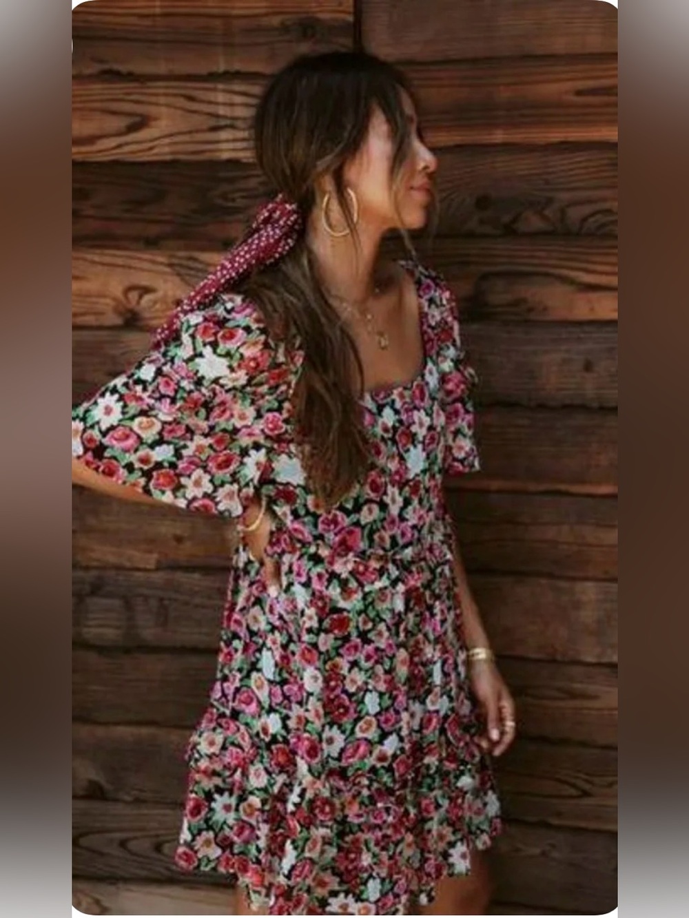 Sezane Coline dress Multicolor Floral Mini Tiered Summer feminine Casual